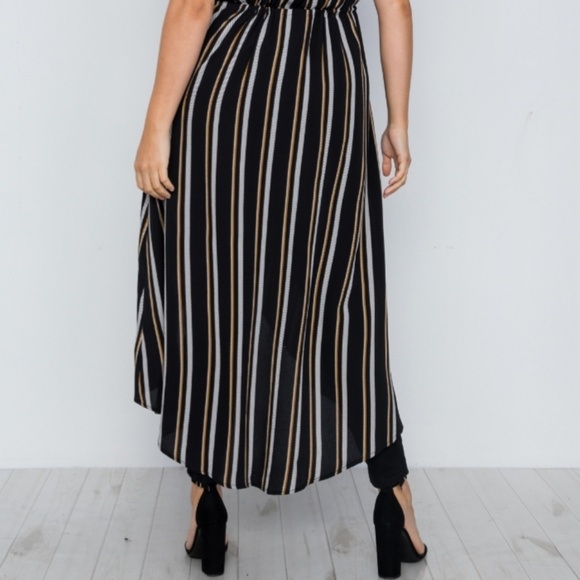 Plus Size Black Multi Stripe Kimono Cover Up Cardi - Picture 6 of 7